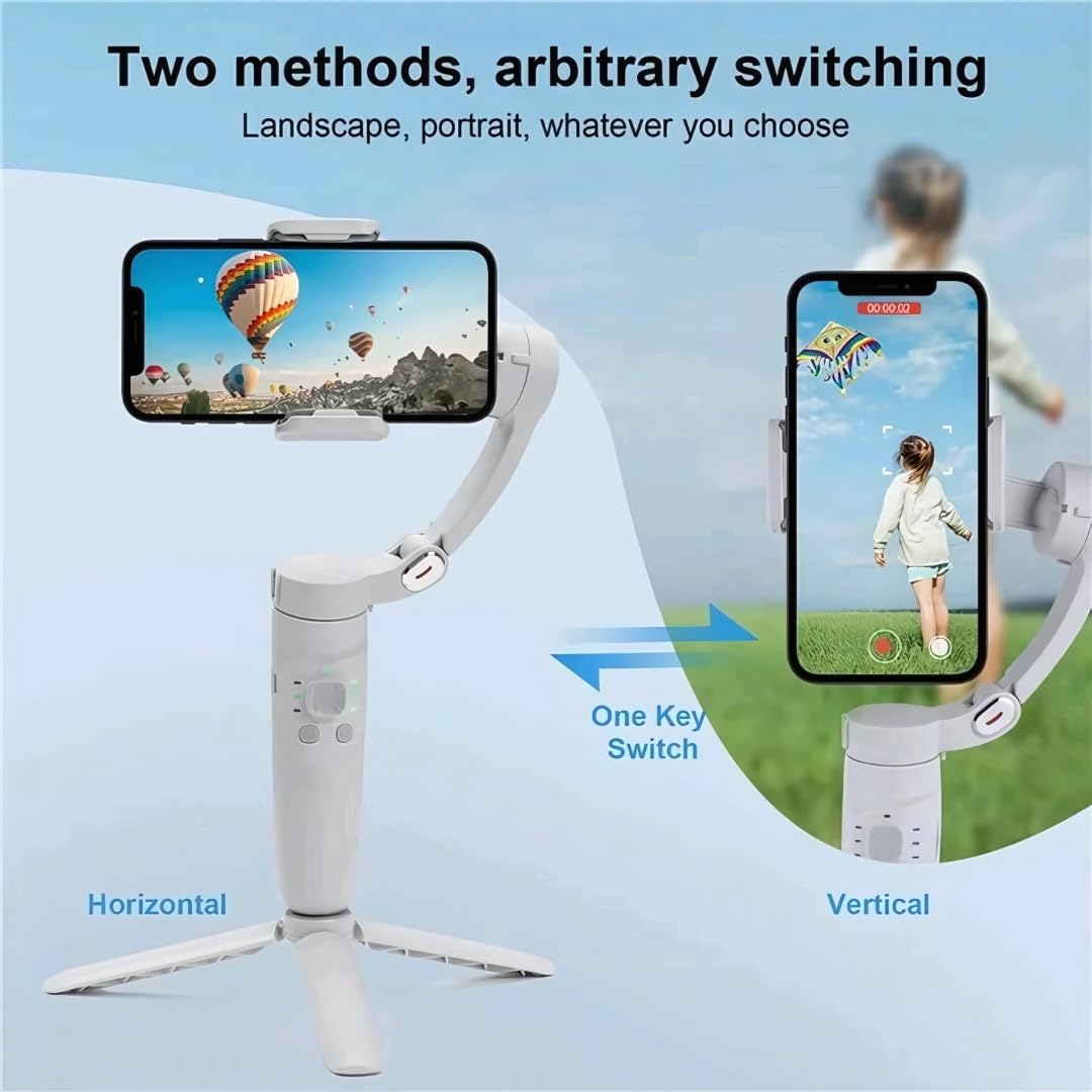 Mobile Gimbal Best Anti-Shake Phone Stabilizer for Reels, Vlogs & YouTube 3 Axis Gimbal for Mobile
