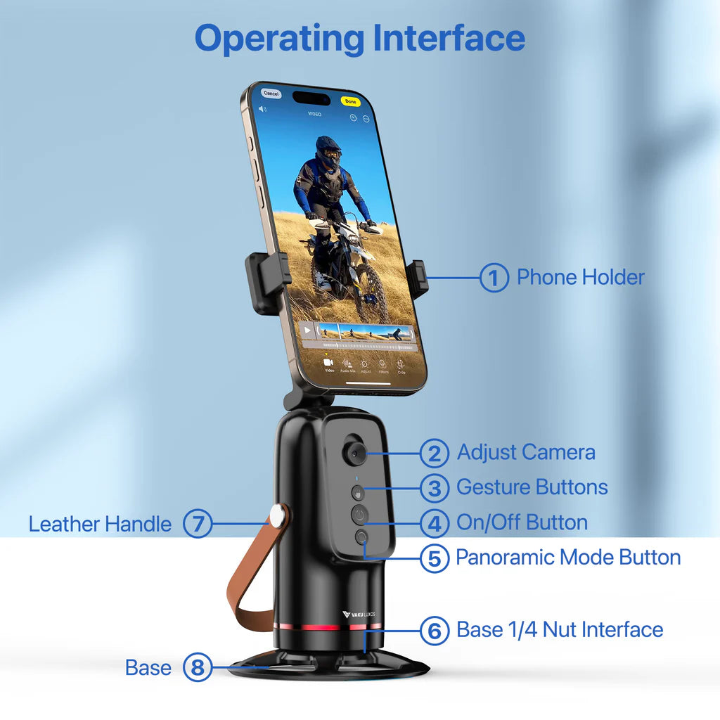 Orbit Flow 360° AI Auto Face Tracking Rotating Gimbal Stand with Gesture Control & Motion Follow