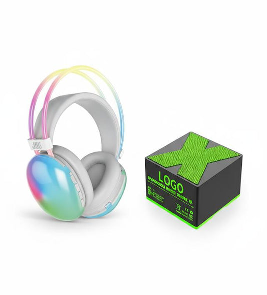 HEADPHONE WITH RGB LIGHT AND X-1 MINI SPEAKER (2IN1 COMBO)
