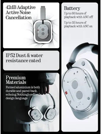 Headphone (1) 42dB ANC|Dual Device|Hi-Res+LDAC|40mm Driver| Crystal Clear Sound